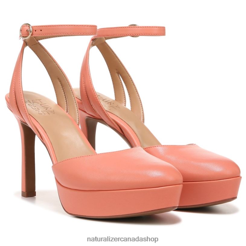 Pumps | CA Naturalizer Women Clarice Ankle Strap Pump Coral Peach Synthetic 8LFNB174