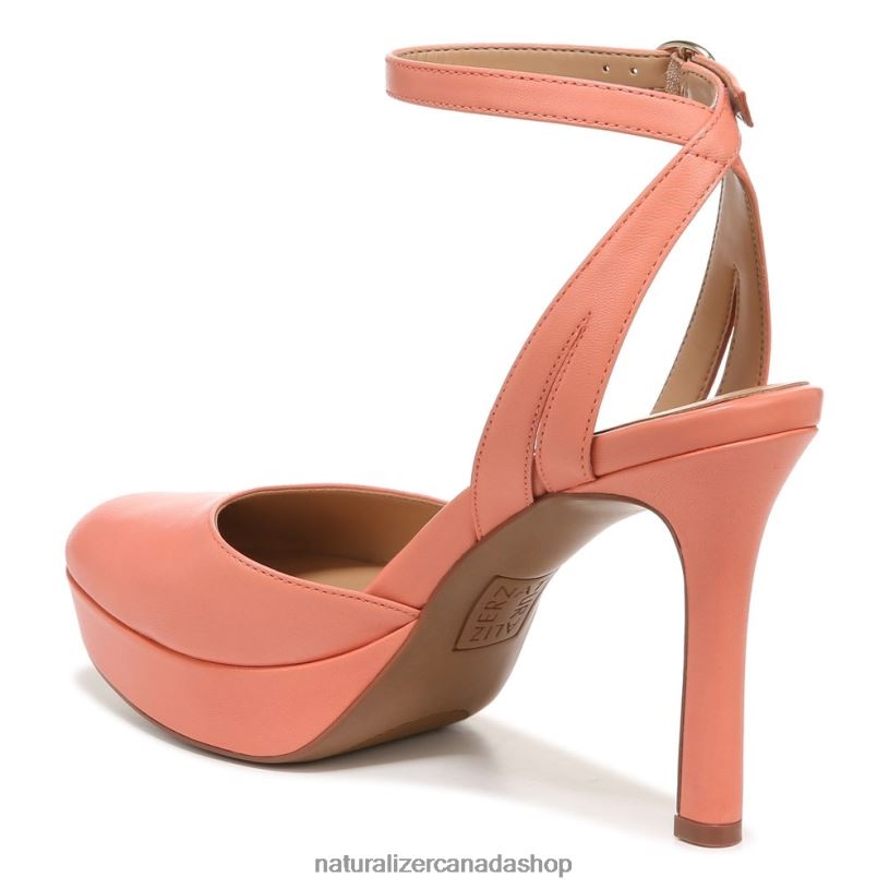 Pumps | CA Naturalizer Women Clarice Ankle Strap Pump Coral Peach Synthetic 8LFNB174