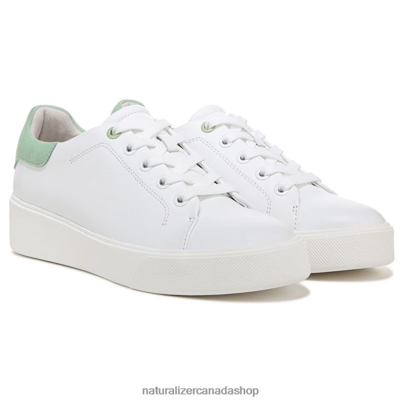 Sneakers | CA Naturalizer Women Morrison 2.0 Lace Up Sneaker White/Mint Green Leather 8LFNB92